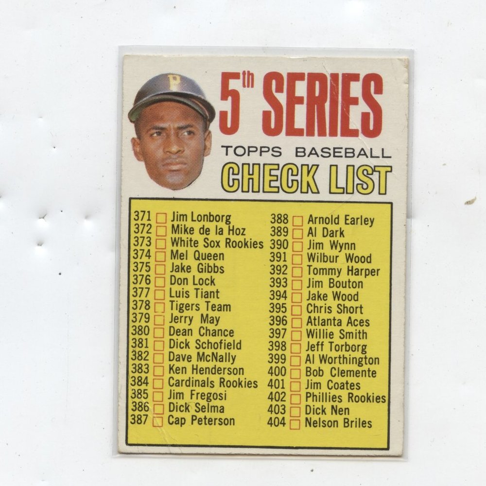 1967 TOPPS BASEBALL ROBERTO CLEMENTE #361 UNMARKED PIRATES
